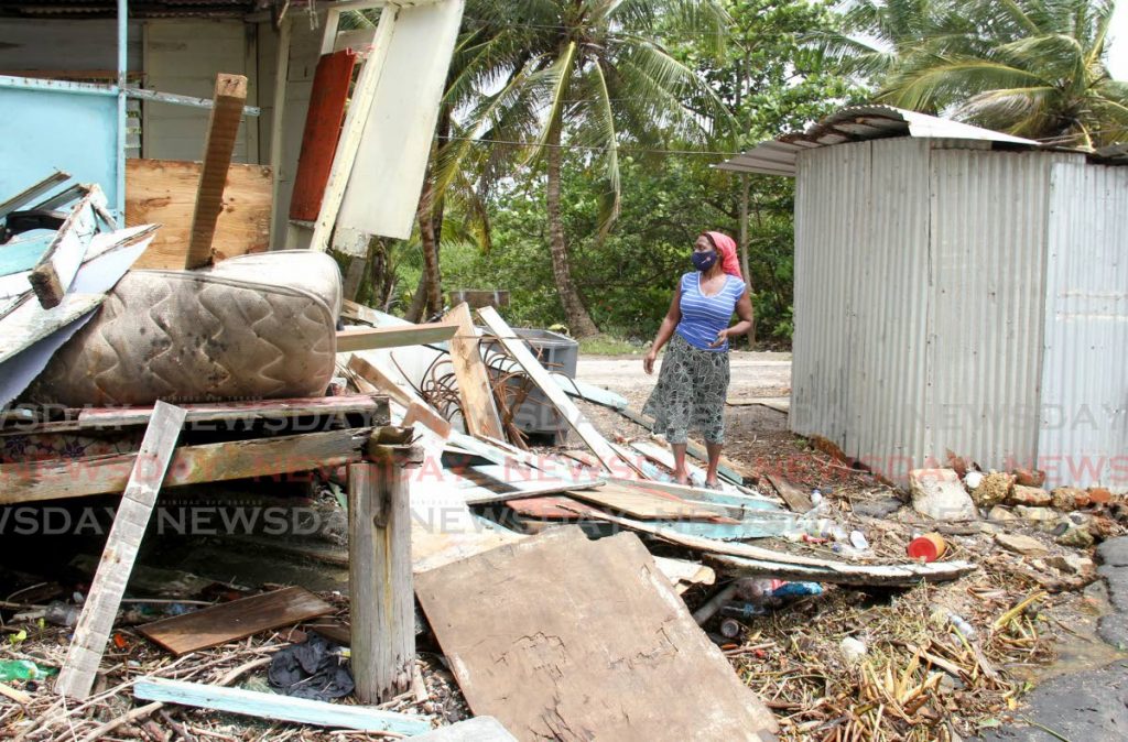 Heavy rainfall and strong winds damaged Catherine George's house on Queen Street, La Brea on July 9 - AYANNA KINSALE