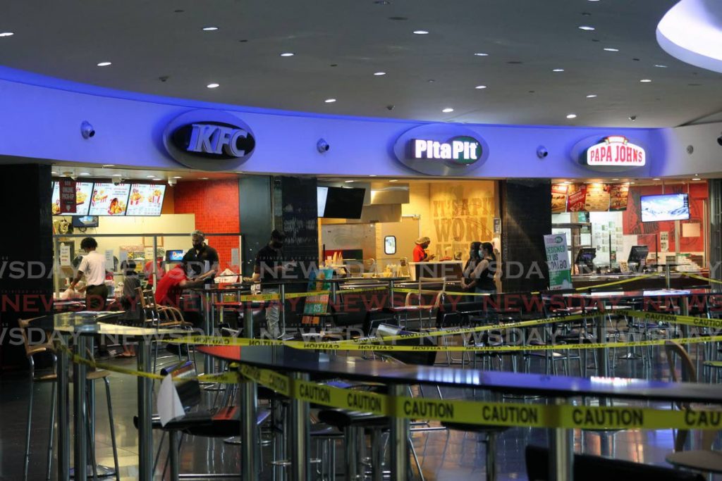 Slow food sales reported at the fast food outlets at Gulf City Mall, San Fernando - Photo by Lincoln Holder