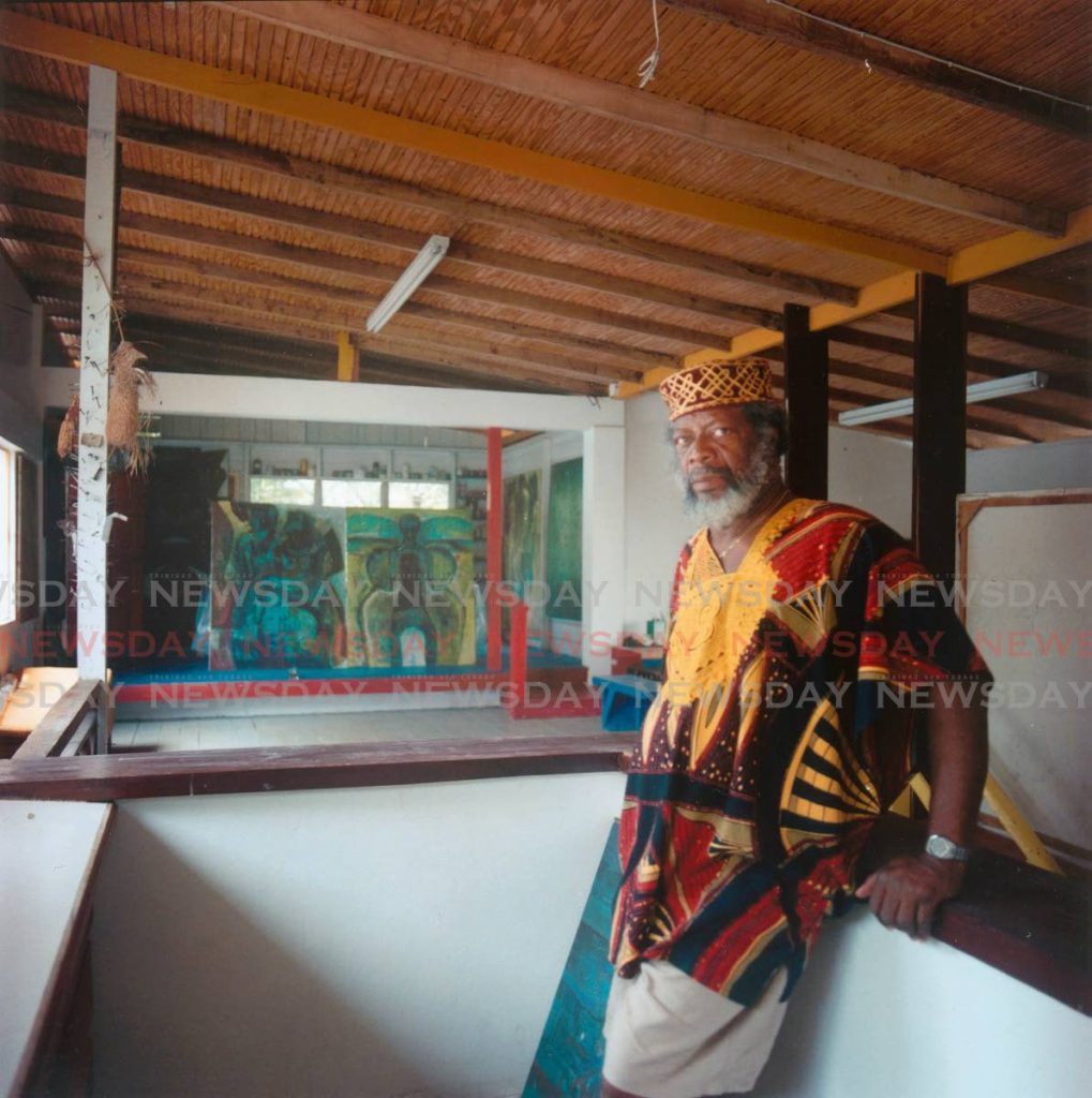 LeRoy Clarke at his El Tucuche home in 2001. The master painter died on Tuesday. PHOTO COURTESY MARK LYNDERSAY - 