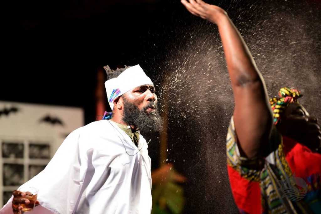 FILE PHOTO: A man performs a ritual during the 2019 Les Coteaux's Tobago Heritage Festival production at Tablepiece Recreation Ground. PHOTO COURTESY Division of Tourism and Culture  - 