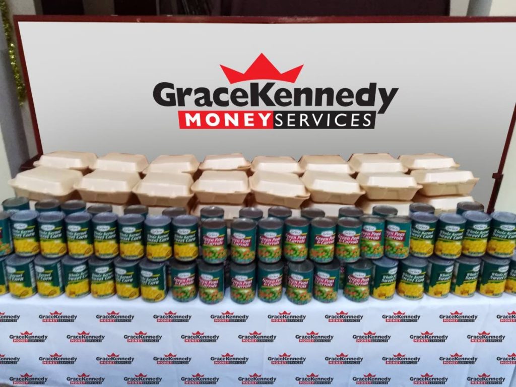 Canned products and lunch donations made by Grace Foods Latin America and the Caribbean and GraceKennedy Money Services (TT). The latter is a subsidiary of the Jamaica's GraceKennedy Financial Group which on Monday announced it had acquired Scotia Insurance Eastern Caribbean Ltd. - 