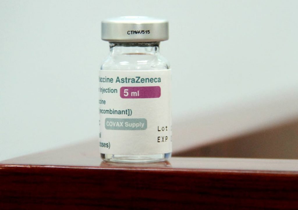 A vial of AstraZeneca covid19 vaccine. 