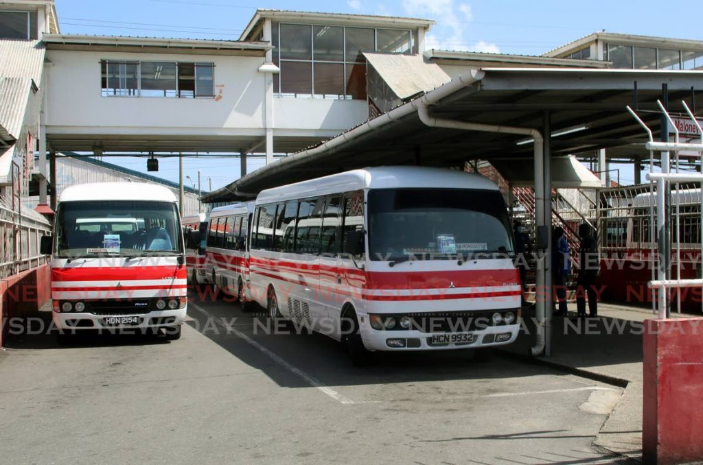 FILE PHOTO: Route 2 maxi taxis wait for passengers at City Gate, Port of Spain. - 