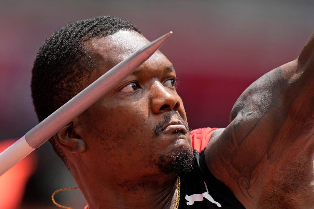 Keshorn Walcott, of Trinidad and Tobago, competes in the qualification round of the men's javelin throw at the 2020 Summer Olympics, on Wednesday (Tuesday night TT time), in Tokyo. (AP PHOTO) - 
