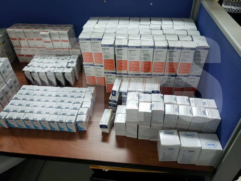 The stolen cancer drugs recovered by police. - Photo courtesy TTPS 