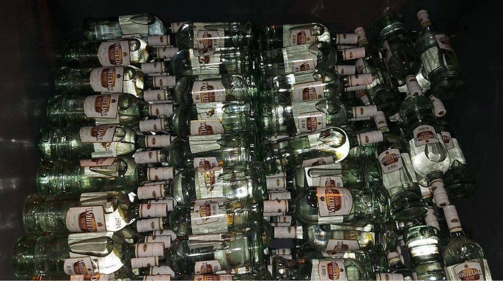 Bottles of alcohol found in Freeport. Photos courtesy TTPS