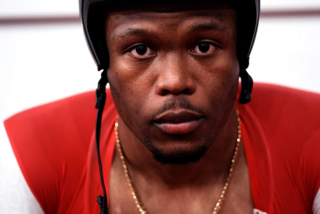 Nicholas Paul waits for the start of the men's sprint race at the 2020 Summer Olympics. - AP