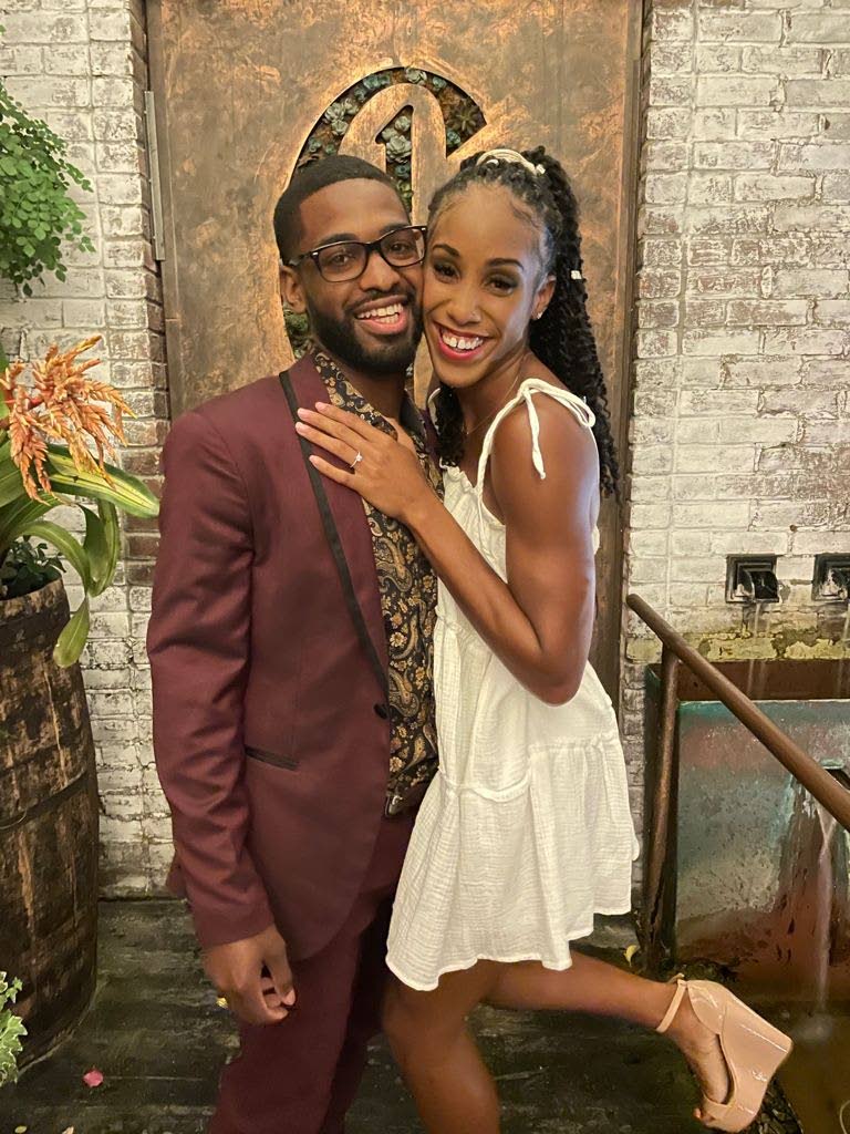 Olympian Tyra Gittens and her fiance Donavan Spotsville. PHOTO COURTESY TYRA GITTENS  - 