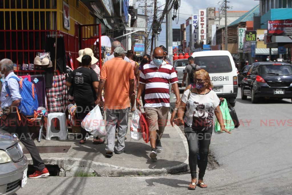 It was business as usual in Chaguanas on Monday morning as retailers opened their doors after months of lockdown owing to the covid19 pandemic. Photo by Marvin Hamilton