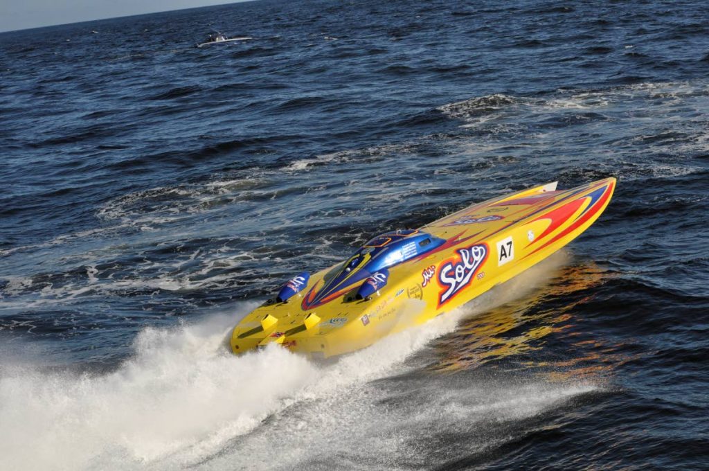 Mr Solo glides across the water during the 2021 NLCB Great Race. PHOTO COURTESY RONALD DANIEL - 