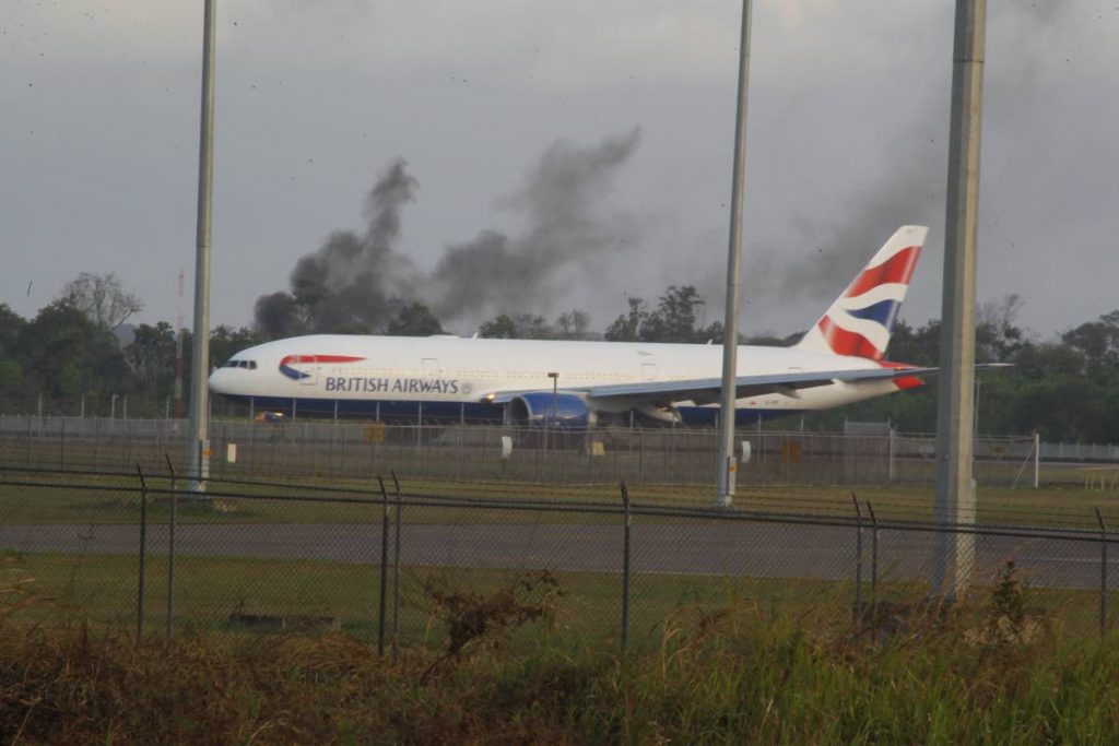 A British Airways aircraft at the Piarco International Airport in March last year. - 