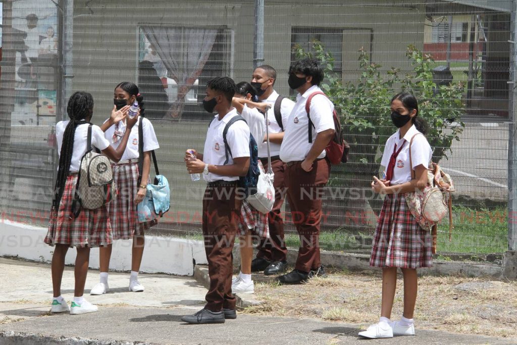 File Photo: San Fernando Central Secondary School students. - Photo by Angelo Marcelle