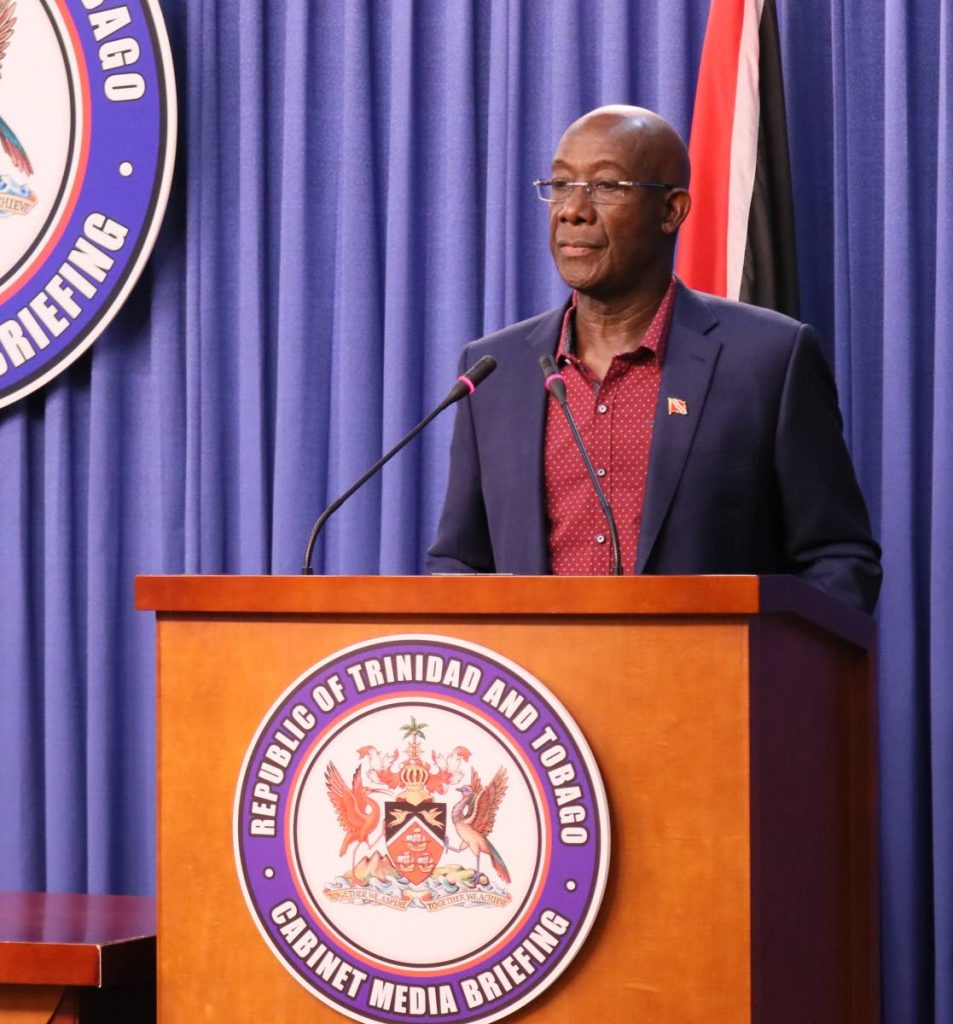 Prime Minister Dr Keith Rowley. FILE PHOTO - 