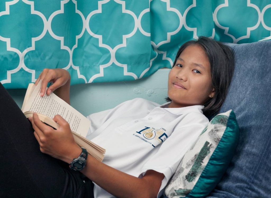 Brooke Chong-Ashing has started form two at St Joseph’s Convent without ever going into school for a full school year in form one.  - Mark Lyndersay