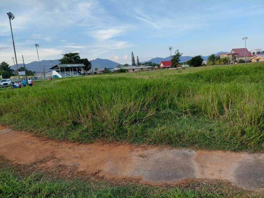 The playing field at the Ancil Elcock Recreation Ground in Caroni is in need of cutting.  - 
