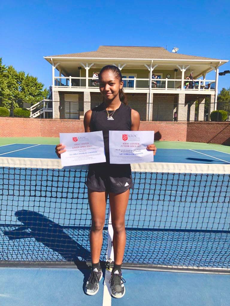 National tennis player Cameron Wong is all smiles after winning the Girls U14 singles title at a USTA tournament in South Carolina on Saturday.  - Photo via Jerome Ward