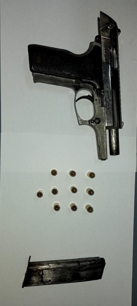 Police searched a home at Clifton Towers where they found a pistol with ten rounds of 9mm ammunition,
