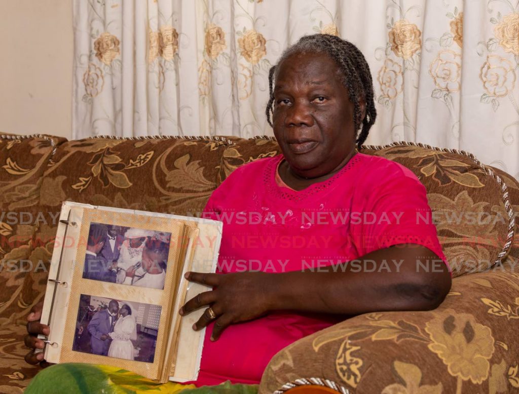 Sherma Greig, the widow of Tobago's first covid19 victim Bernard Greig, 70, at her Moriah home in April. - 