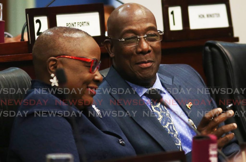 Planning Minister Camille Robinson-Regis and Prime Minister Dr Keith Rowley who will represent Trinidad and Tobago at the upcoming 26th Conference of Parties of the United Nations’ Framework Convention on Climate Change (COP26) in Glasgow Scotland. 
 - 