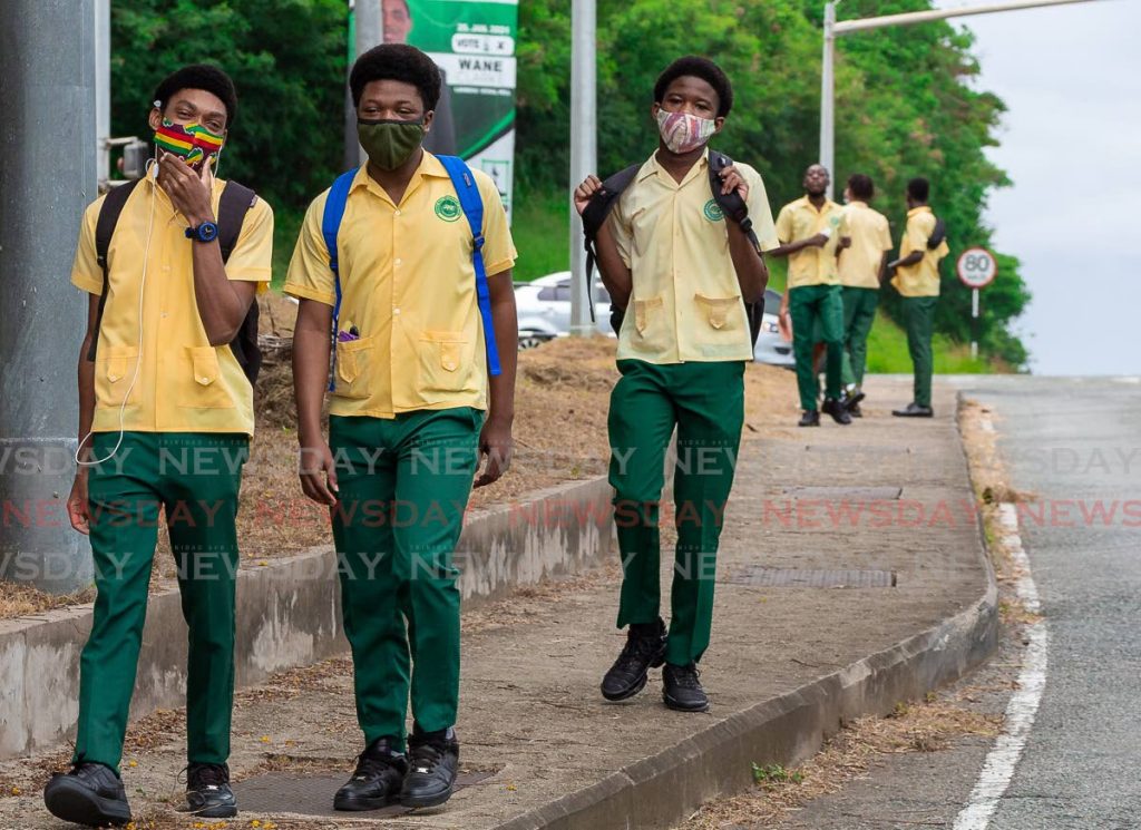FILE PHOTO: Signal Hill Secondary students on their way home from school - 
