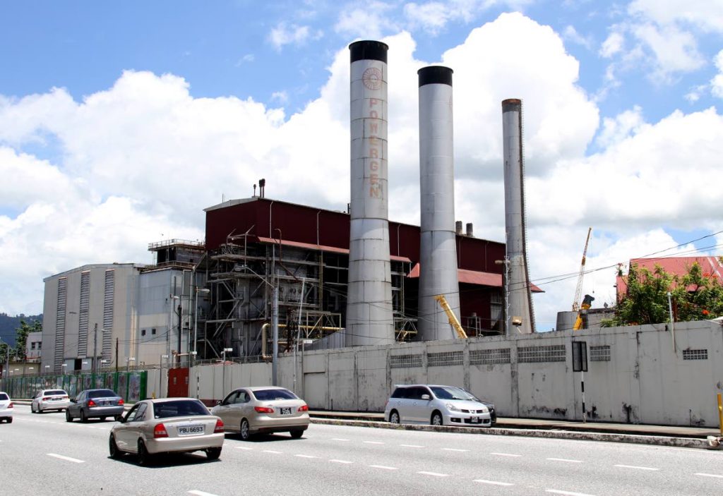 In this August 29 photo, three out of stacks of the Powergen plant a visible from Wrightson Road, Port of Spain. All of the stacks have since been removed. - Photo by Ayanna Kinsale