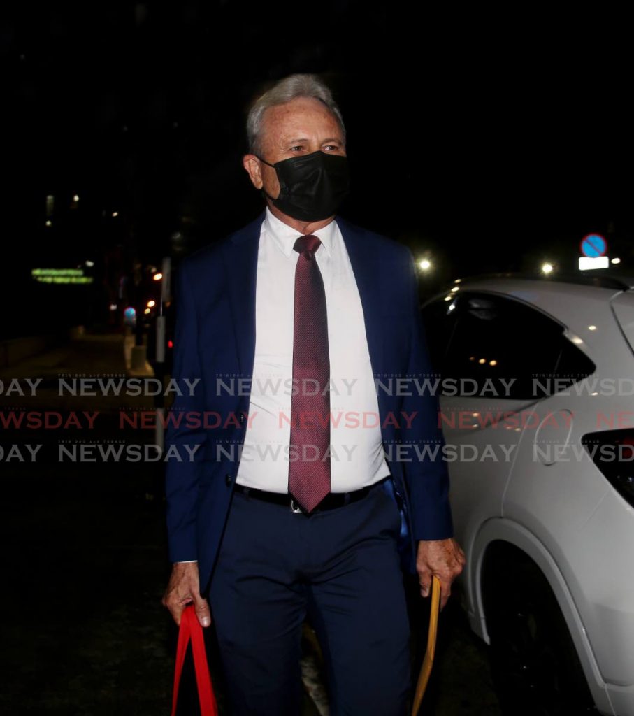 Finance Minister Colm Imbert leaves the Red House after presenting the 2022 budget. Photo by Sureash Cholai - SUREASH CHOLAI
