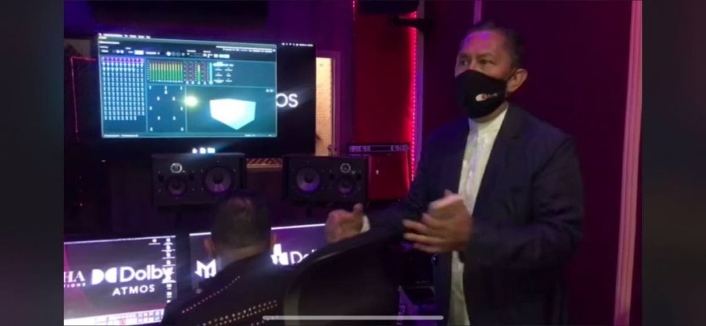 Anthony “Chinese Laundry” Chow Lin On speaks as he demonstrates the power of the Dolby Atmos system. Chinese Laundry Music has partnered with Maha Productions and Shayegan Media to release the “first-ever” Caribbean music album mixed in Dolby Atmos Audio.  