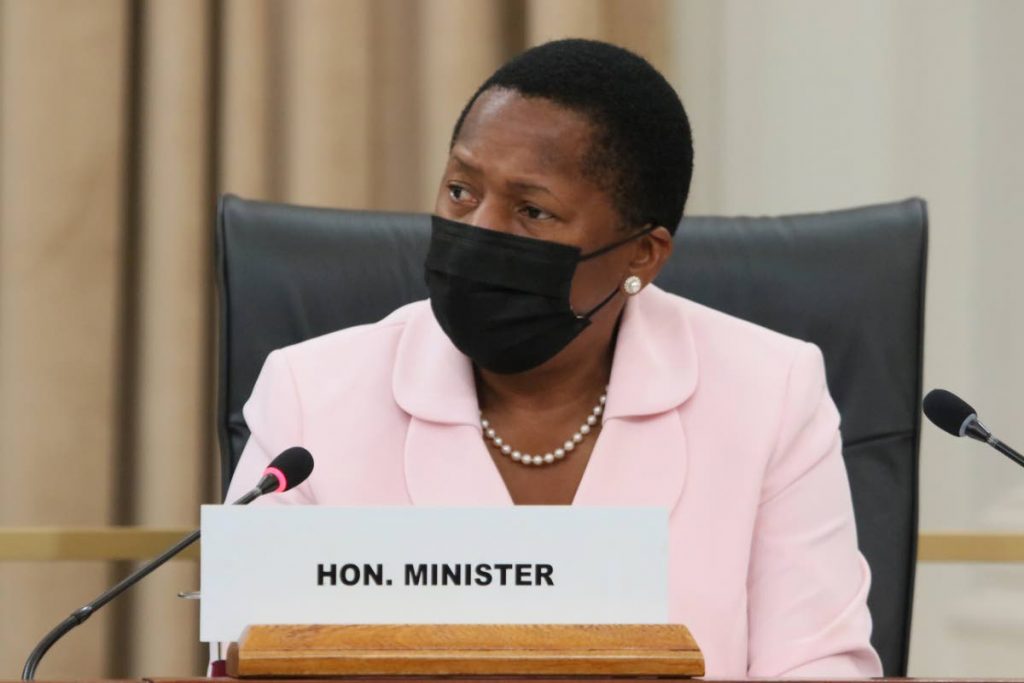 Pennelope Beckles in Parliament during a sitting of the Standing Finance Committee on Tuesday. PHOTO COURTESY PARLIAMENT OF TT - 