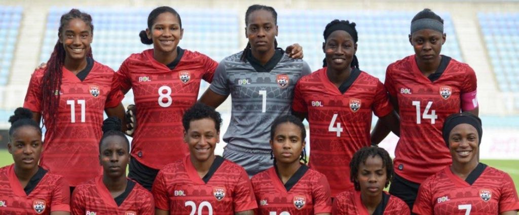 The Trinidad and Tobago women football team ahead of their friendly football international against Panama at the Ato Boldon Stadium, Couva on October 25, 2021. PHOTO COURTESY TT FOOTBALL ASSOCIATION. -                                     