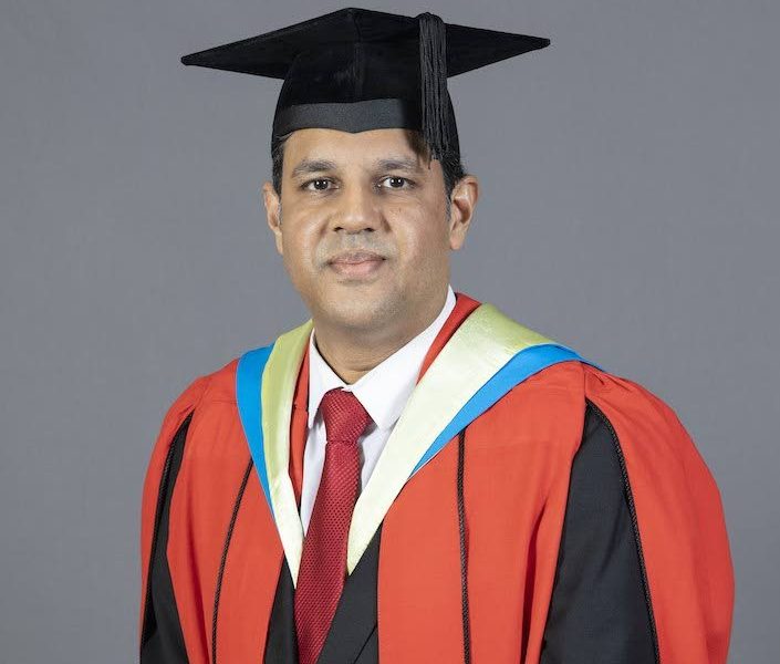 CMO Dr Roshan Parasram received an honorary doctorate from UWI on Saturday. - Photo courtesy The UWI