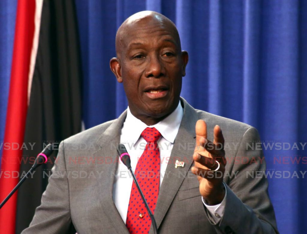 File photo: Prime Minister Dr Keith Rowley. 