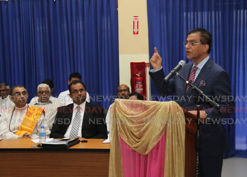 Ramesh Lawrence Maharaj SC during a press conference at the Sanatan Dharma Maha Sabha (SDMS) headquarters, Lakshmi Girls' Hindu College, St Augustine on January 17, 2020. File photo/Ayanna Kinsale - 