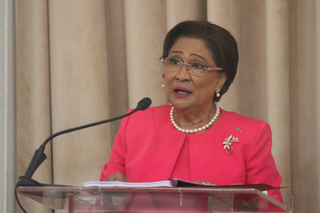 Opposition Leader Kamla Persad-Bissessar during the budget debate in the Red House on October 8. - Photo courtesy Parliament