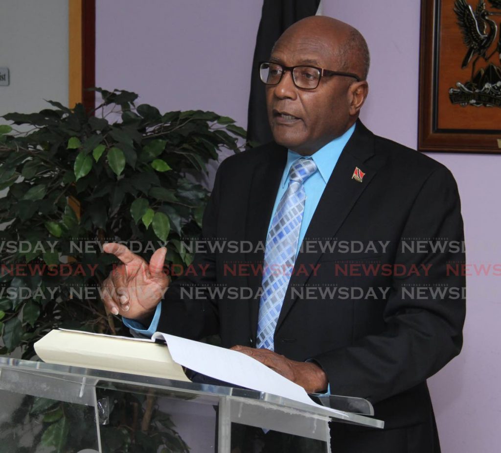Naparima MP Rodney Charles during a UNC media briefing at the Opposition Leader's office in Port of Spain on October 31. - Photo by Angelo Marcelle