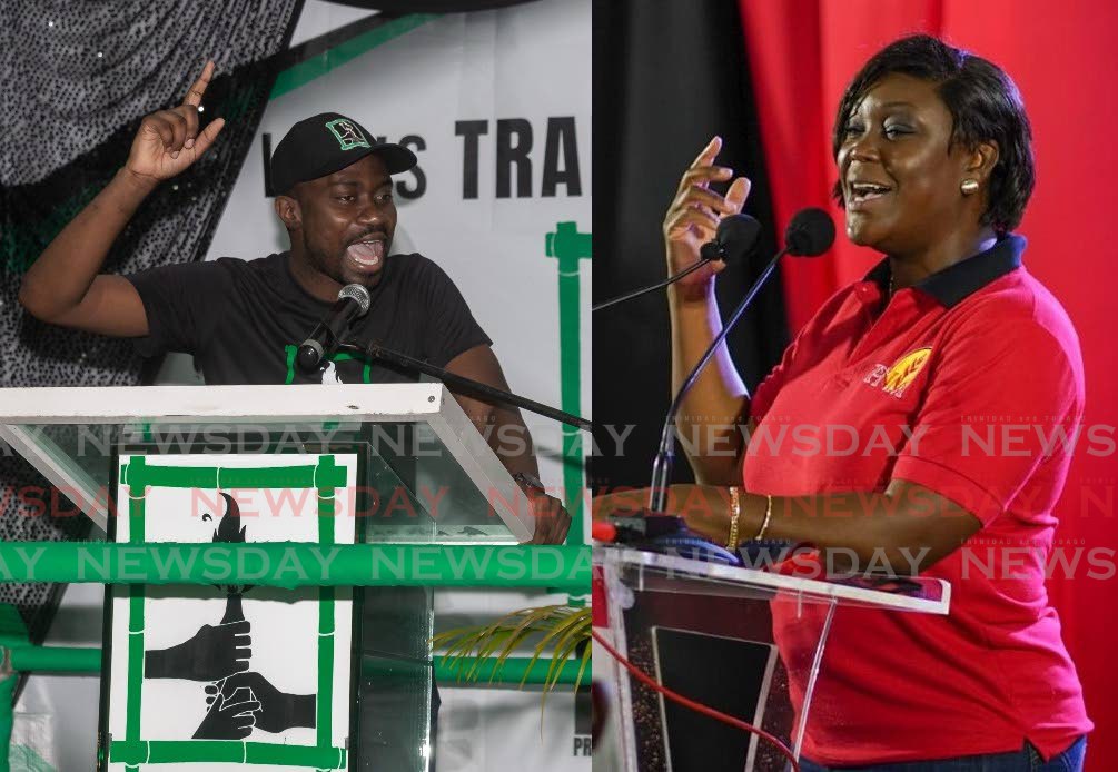 This composite photo shows PDP deputy political leader Farley Augustine and PNM Tobago leader Tracy Davidson-Celestine. - 