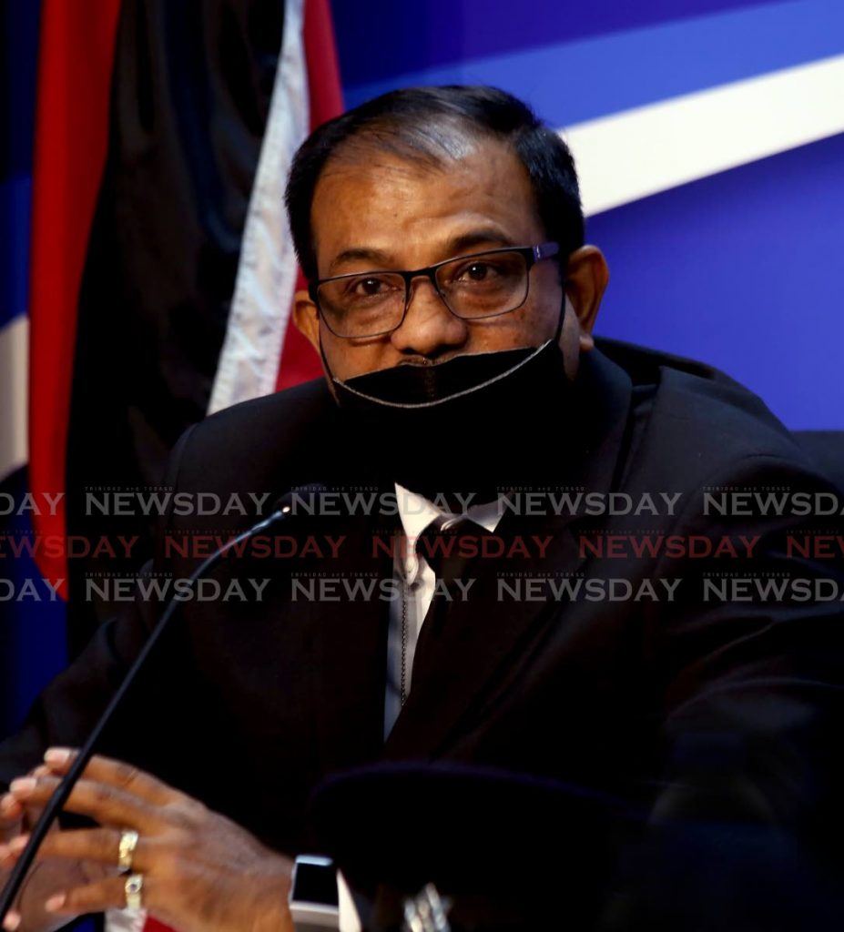 Acting Snr Supt Joseph Chandool speaking at a press briefing on Thursday at the Police Administration Building in Port of Spain.  - Photo by Sureash Cholai