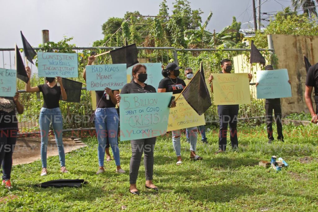 The incomplete construction work of Ramai Trace Hindu Primary School in Debe, led residents to protest on Tuesday morning. - Marvin Hamilton