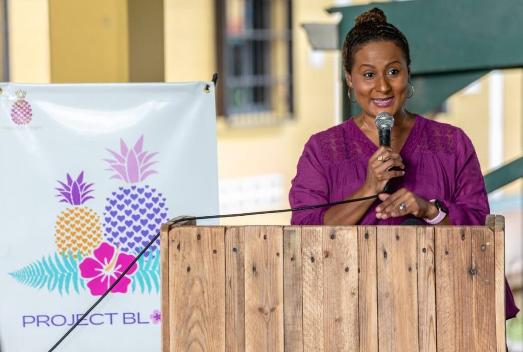  Guest speaker at the Pineapple Foundation's Project Bloom mentorship programme Senator Laurel Lezama-Lee Sing encourages the young women to not focus on the opinions of others but more so on what they think of themselves. - 