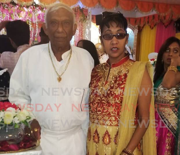 FILED LAWSUIT: Cindy-Ann Ramsaroop-Persad and her father Silochan who died of covid19 on July 25. Ramsaroop-Persad has filed a lawsuit challenging the state's ban on open-air pyre funerals for people who died from the covid19 virus. FILE PHOTO - 