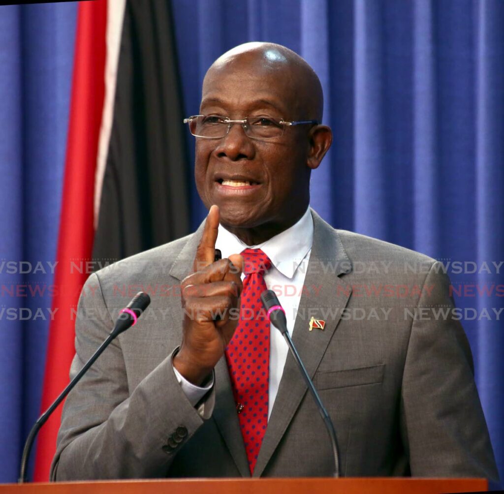 Prime Minister Dr Keith Rowley. FILE PHOTO - 