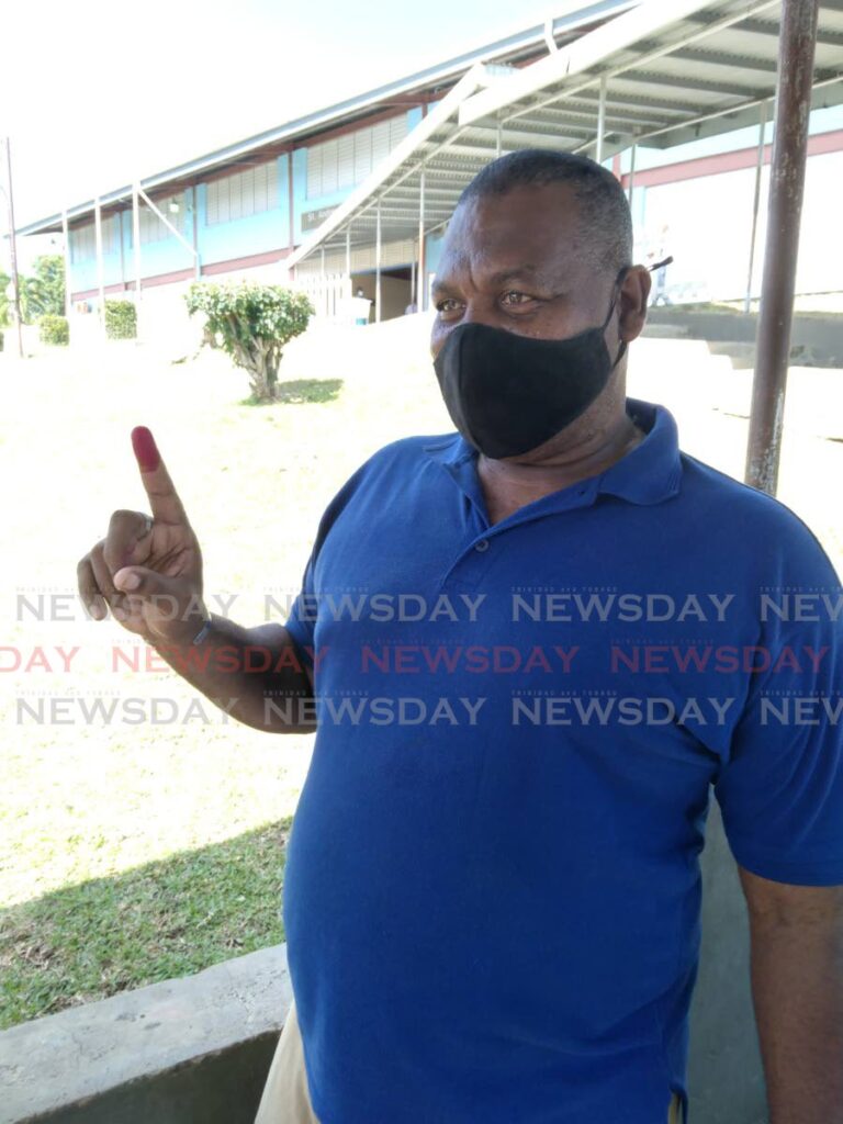 Doyle Legall voted on Monday in the Scarborough/Mt Grace electoral district at St Andrew's Anglican Primary School. - Photo by Stephon Nicholas
