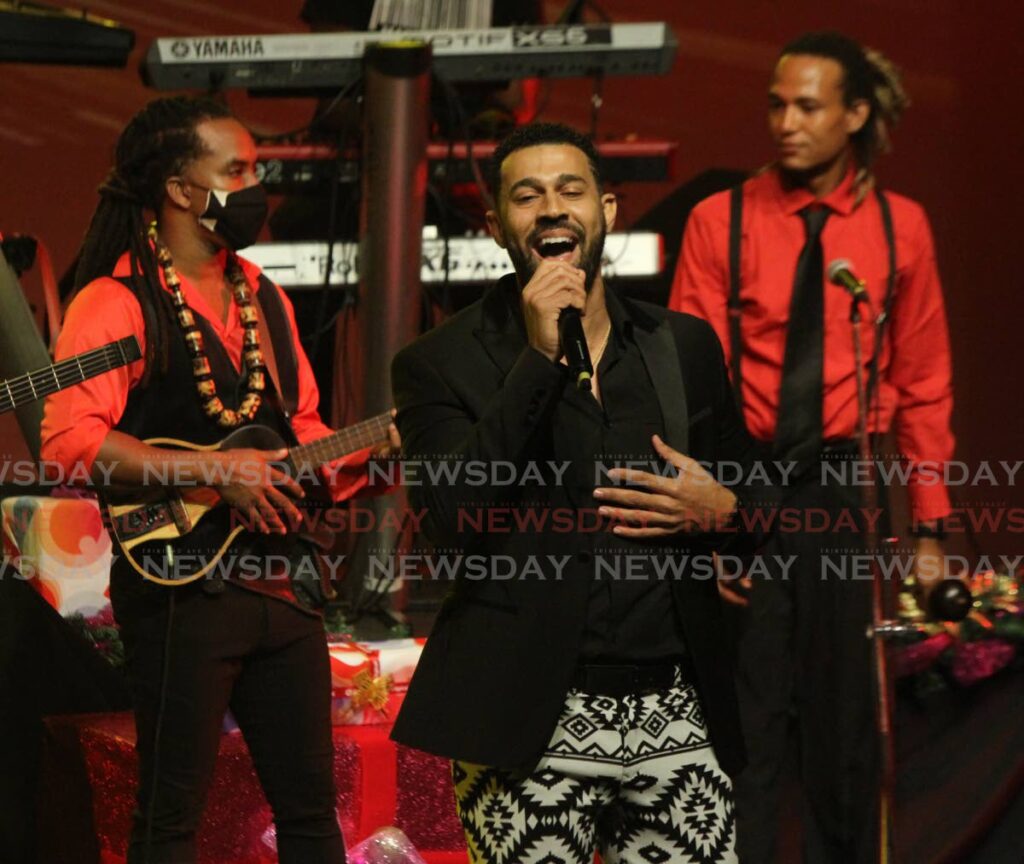 Entertainer and president of the TT Promoters Association Jerome “Rome” Precilla performs Loveable at his concert entitled Parang with Rome at Naparima Bowl, San Fernando on Saturday. Speaking with Newsday as president of the association, Rome said that many artistes have found it difficult to get jobs because of the covid19 pandemic.  - Angelo Marcelle