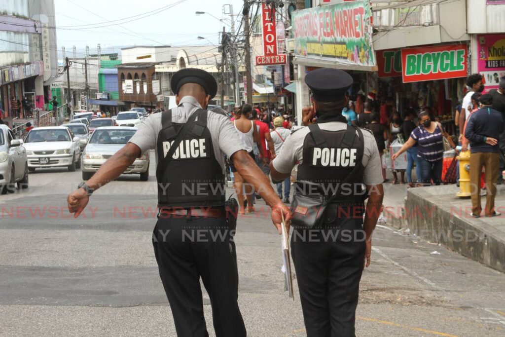 Police on patrol in San Fernando. - File photo by Marvin Hamilton