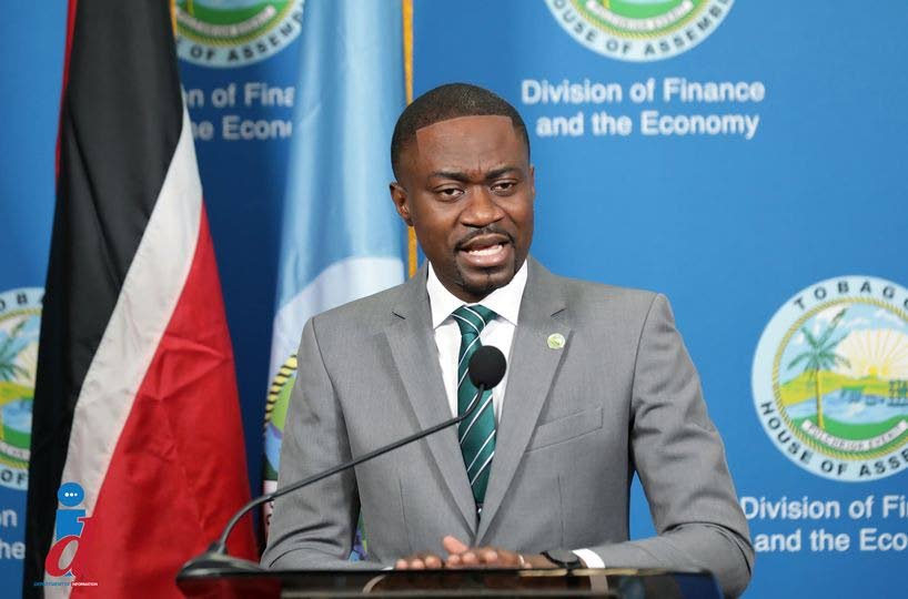 Chief Secretary Farley Augustine speaks to the media at a press conference in Scarborough recently. - Photo courtesy THA 