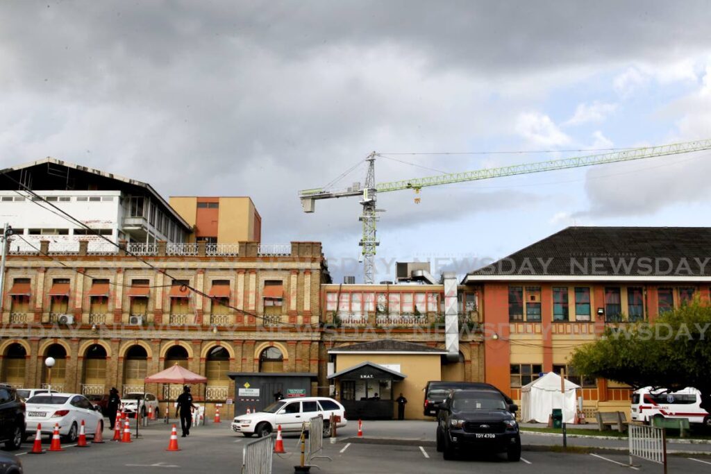 FILE PHOTO: Construction of a new central block of the Port of Spain General Hospital continues on July 4, 2021.  