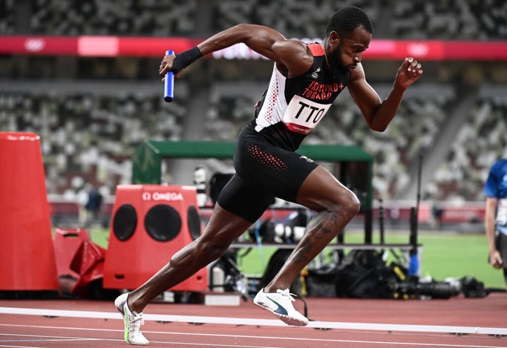 Trinidad and Tobago's Deon Lendore in the men's 4x400 relay heats at the Tokyo Games at the Olympic Stadium in Japan last year.  - 