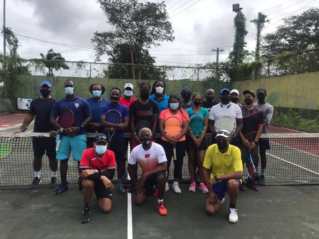 Participants at the ITF Coaching Beginners and Intermediate Players tennis course at Guaracara Park in Pointe-a-Pierre.  - Courtesy TennisTT