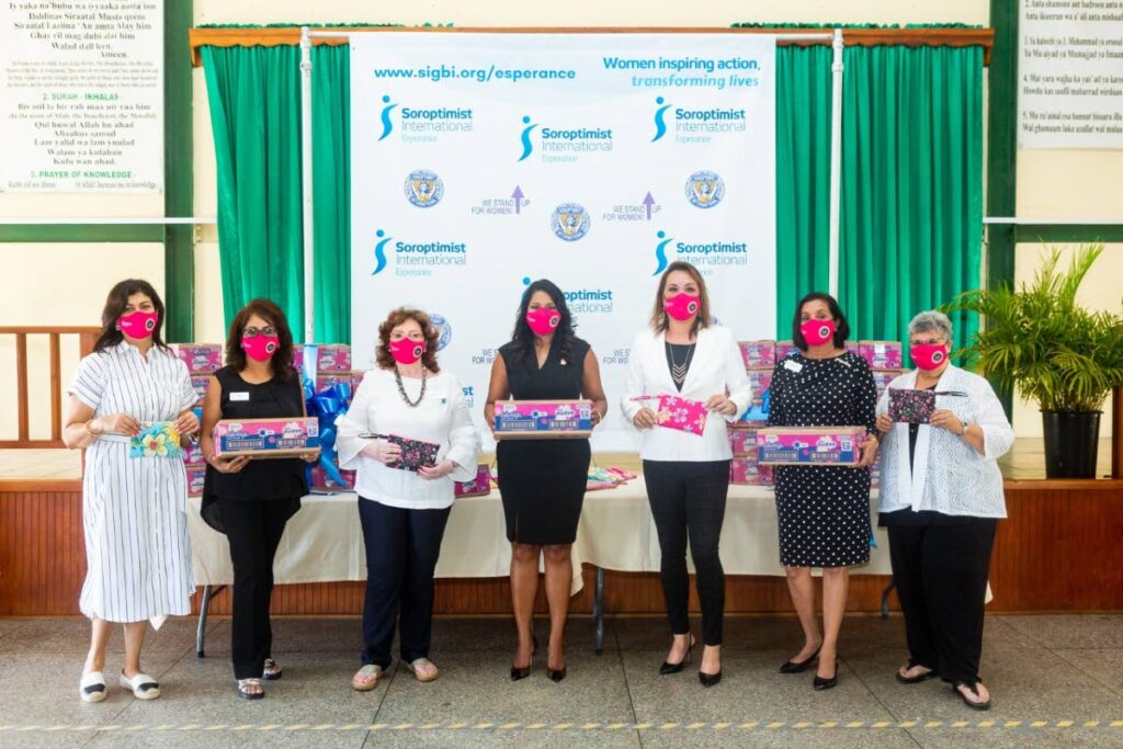 Members of Soroptimist International launched their Period Positivity Project at ASJA Girls’ College, Barrackpore with their donation of sanitary supplies courtesy AMCO. - 