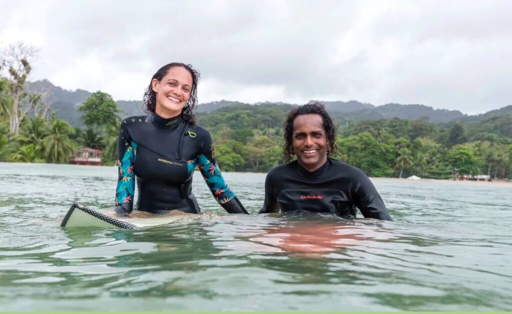 Waves For Hope co-founders Manuela Giger and Chris Dennis in Grand Riviere. PHOTO COURTESY RICHARD LYDER
 - 