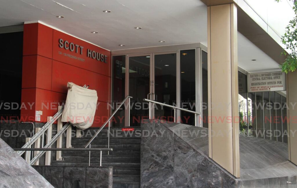 FILE PHOTO: The Elections and Boundaries Comission office on Frederick Street, Port of Spain. - 